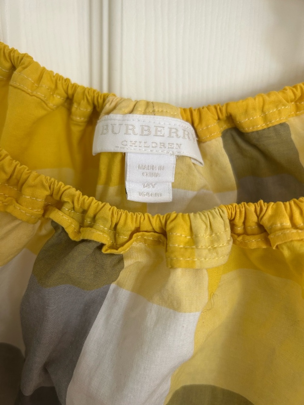 Burberry Yellow Plaid Cotton A-Line Sleeveless Top Girls 14/16 or fits PS Women - Picture 15 of 15